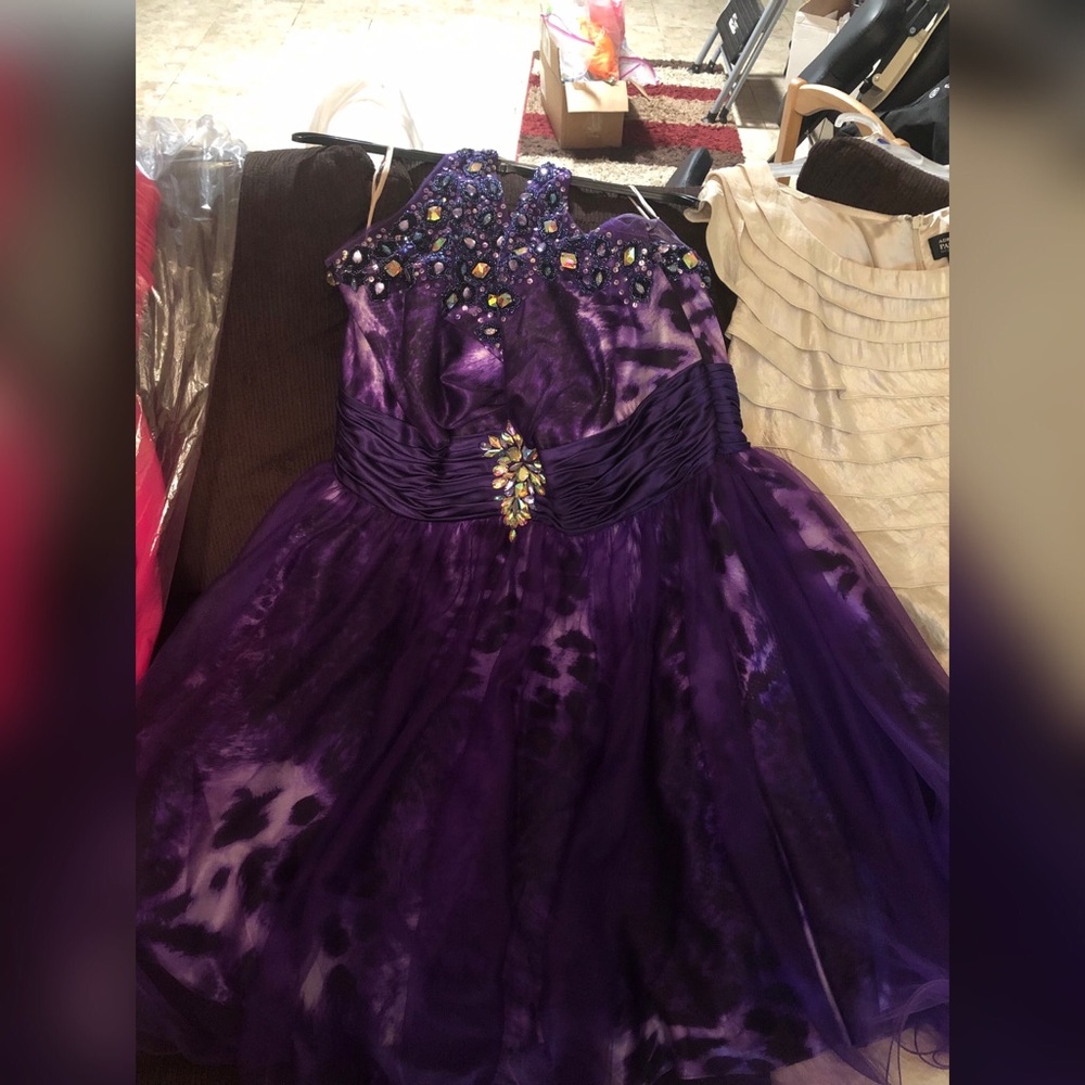 Purple leopard print dress